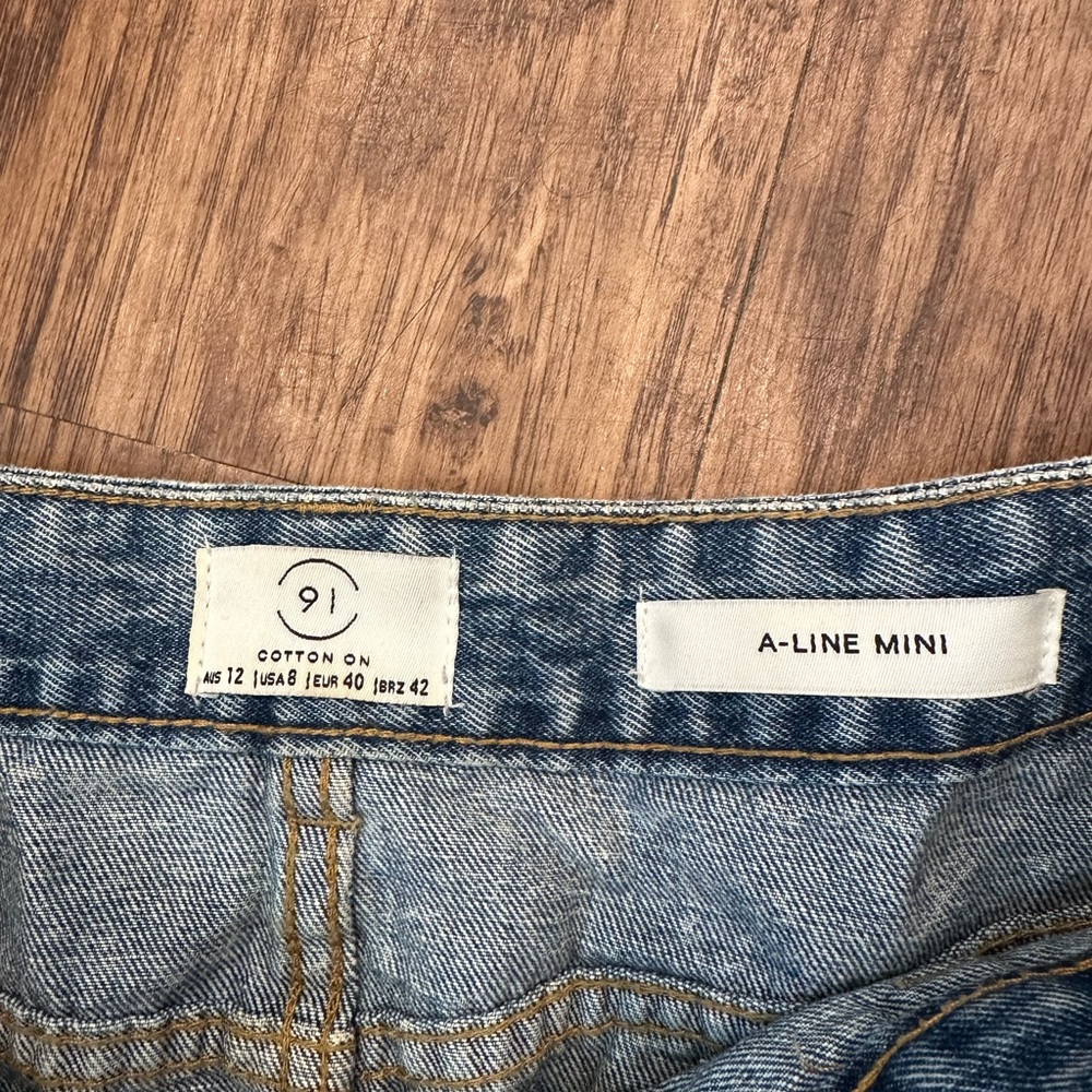 Cotton On Blue Mini A-line Skirt Casual NWOT - Picture 3 of 4